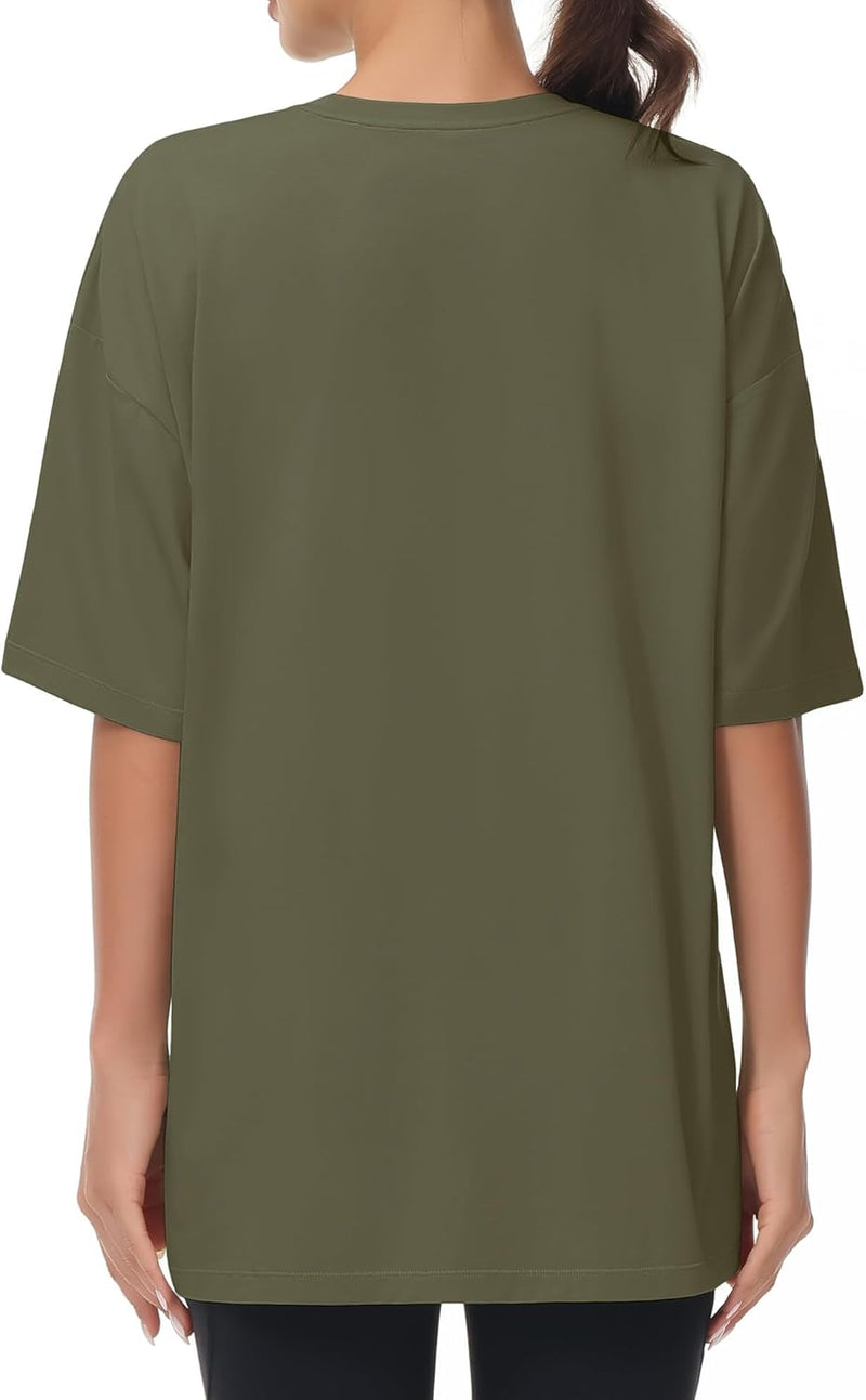 THE GYM PEOPLE Women's Casual Oversized T-Shirts Summer Crewneck Short Sleeve Workout Basic Tee Tops