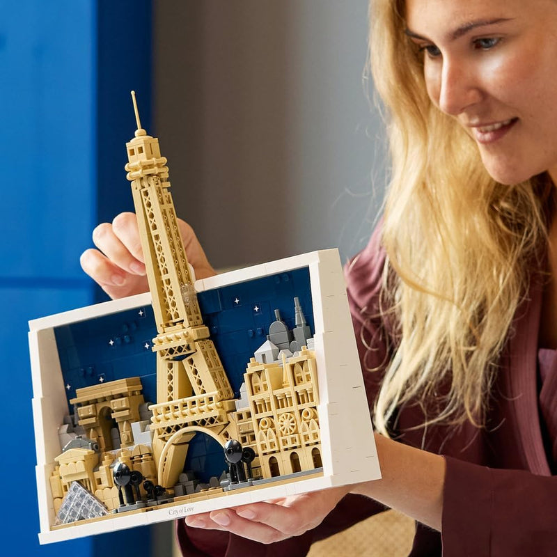 Architecture Paris City of Love - DIY Miniature Model Kit for Adults - Home Decor 3D Wall Art w/Iconic Parisian Landmarks Incl. Eiffel Tower - Gift Idea - 21064