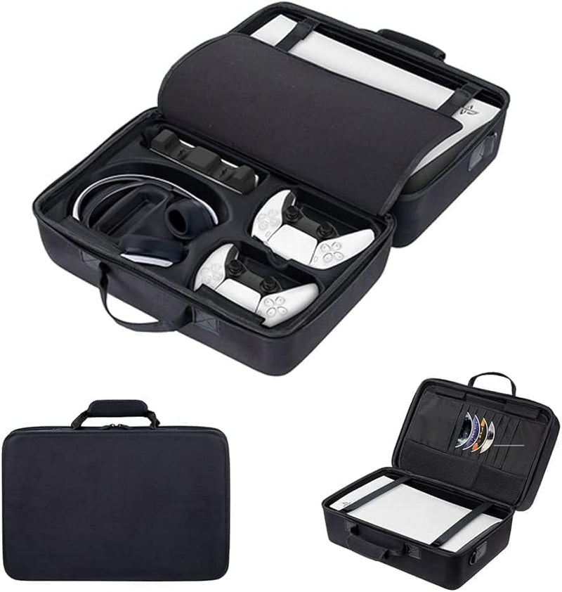 Wemart PS-5 Case with Hard Shell, Play-Station 5 Travel Case, Protective Travel Bag Holds Console, Controllers, Base and Accessories, Shockproof, Waterproof and Scratchproof