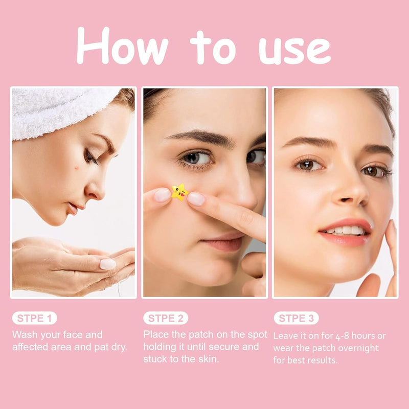 MAKINGTEC 96 Patches Cute Star Pimple Patches, Face Pimple Patches, Acne Healing Patches, Hydrocolloid Acne Patches for Face Blemish, Zit Acne Dot Acne Pimple Absorbing Cover Patch (Stars Shape)