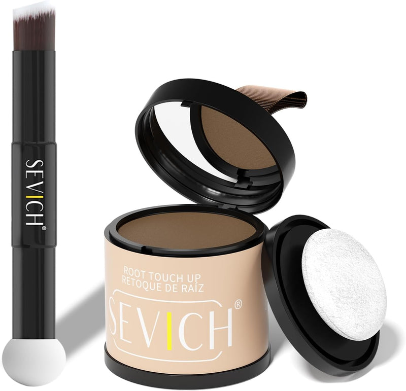 Sevich Hairline PowderInstantly Conceals Hair Loss, Root Touch up Powder, Hair Shadow Toppers for Women & Men, Touch Up for Thinning Gray Hair, Windproof & Sweatproof, Dark Brown - 10g Light Brown1.0