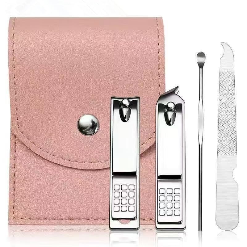 4 Sets Manicure Set Nail Clippers Pedicure Kit Stainless Steel Professional Pedicure Set Grooming Kits Nail Care Tools with Luxurious Travel Case for Nail Care