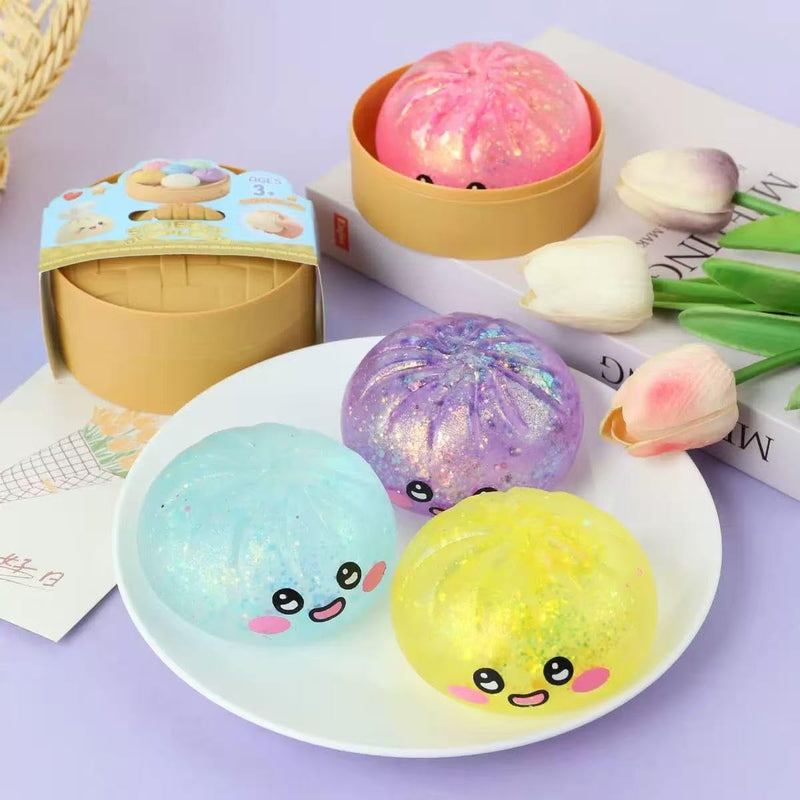 Slow Rising Maltose Squishy Toy Glitter Dumpling Mystery Box , Stress Relief Sensory Toy for Kids Adults, Soft Non-Sticky Anxiety Relief Gift for Office1 pack