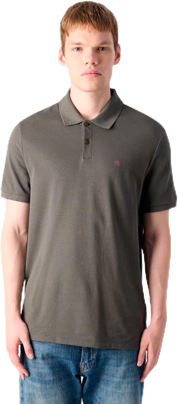 mens Ss Monogram Pique Polo Lv040em269 Polo Shirt (pack of 1) - Beluga