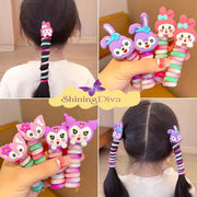 Shining Diva Fashion 5 Pcs Hair Bands Telephone Wire Spiral Braided Hair Ties Ponytail Holder Hairbands Cute Cartoon Hair Accessories for Girls Kids Women (15904ZB)