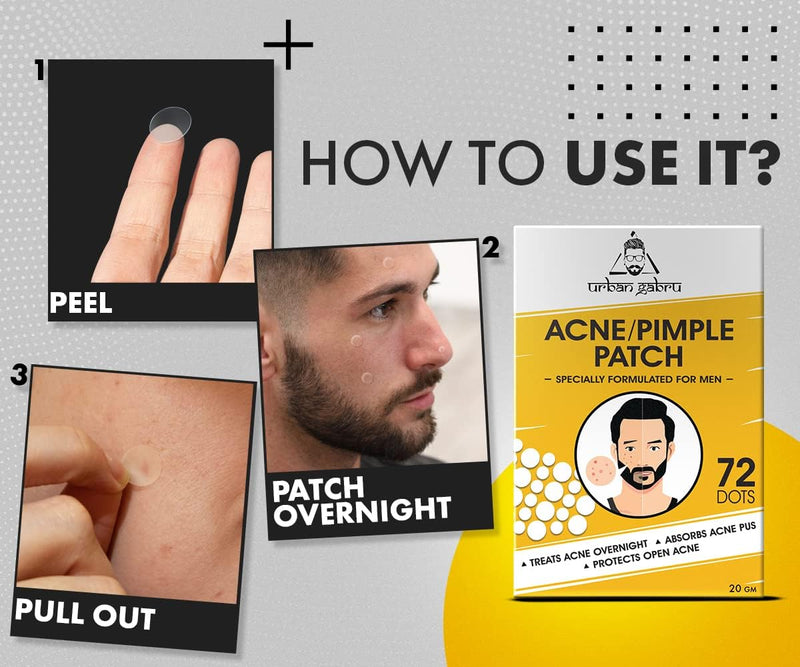 UrbanGabru Acne Pimple Patch - 72 Invisible Facial Stickers Active Acne Absorbing Patch Reduces Pimple Overnight Reduces Excess Oil For All Skin Types
