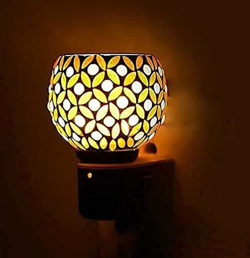 SHREE HANS CREATION | Kapur Dani Electrical Camphor Diffuser. Glass Kapoor Dhani & Essential Oil Diffuser with On Off Switch to Toggle Between Burner & Lamp (Blue Star)