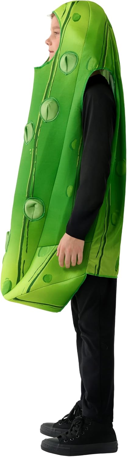 Spooktacular Creations Pickle Costume Kids, Food Themed Fruit Jumpsuit for Child Teens Halloween Dress Up Cosplay Party