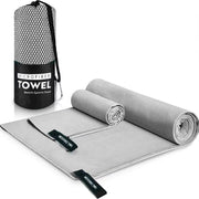 SKY-TOUCH 2 Pack Quick Drying Gym Towel with Carry Bag, Soft Microfiber Lightweight Sport Sweat Towel, Perfect for Beach Gym Yoga Pool Travel Camping Sports Swim, 2 SIZE - 60x124 & 40x60cm - 2 size