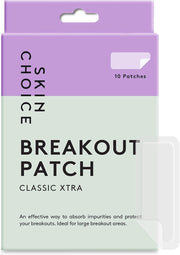 SkinChoice Breakout Patch Classic XL - Pack of 10 - Hydrocolloid Pimple Patches - Vegan, Fragrance-free, Gluten-free, Latex-free, Parabens-free, Sulfates-free, Cruelty-free - Large (10 Patches)
