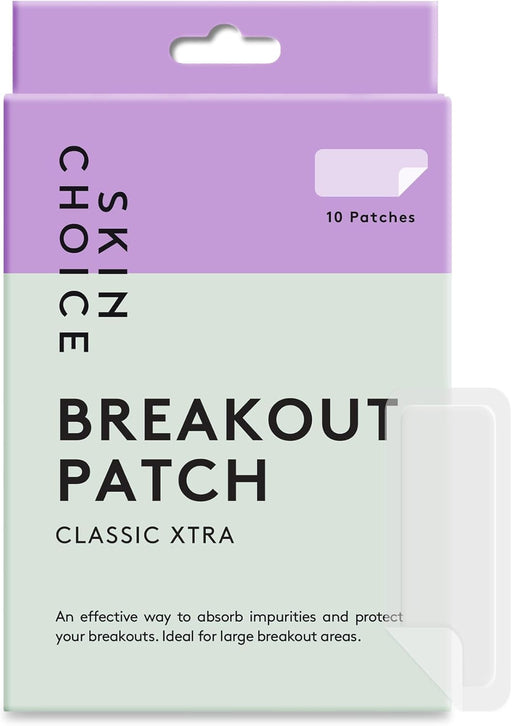 SkinChoice Breakout Patch Classic XL - Pack of 10 - Hydrocolloid Pimple Patches - Vegan, Fragrance-free, Gluten-free, Latex-free, Parabens-free, Sulfates-free, Cruelty-free - Large (10 Patches)