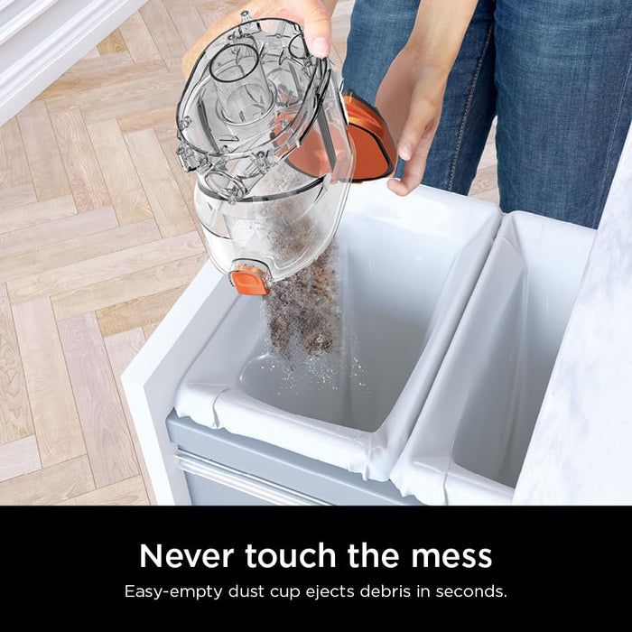 Shark Rocket Corded Bagless Stick Vacuum for Carpet and Hard Floor Cleaning with Swivel Steering (HV302), Gray/Orange