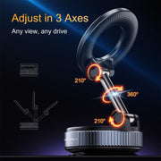 Limos 360 Vacuum Magnetic Car Phone Holder Suction Cup Mount for Windshield Dashboard Hands-Free Adjustable Stand Compatible with Magsafe Smartphones GPS Navigation Strong Suction Mount