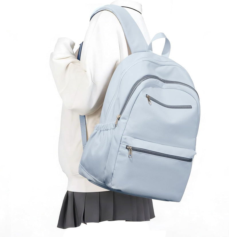 WEPOET Lightweight School Backpack for Women Men - Blue