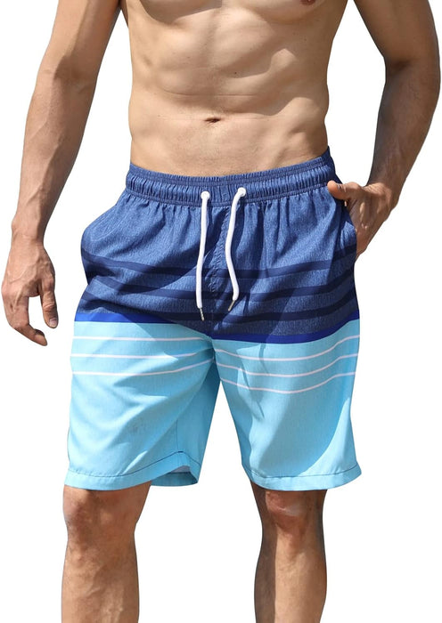 Maeau Men Swim Beach Shorts Quick Dry Swimming Trunks Drawstring Surfing Board Shorts