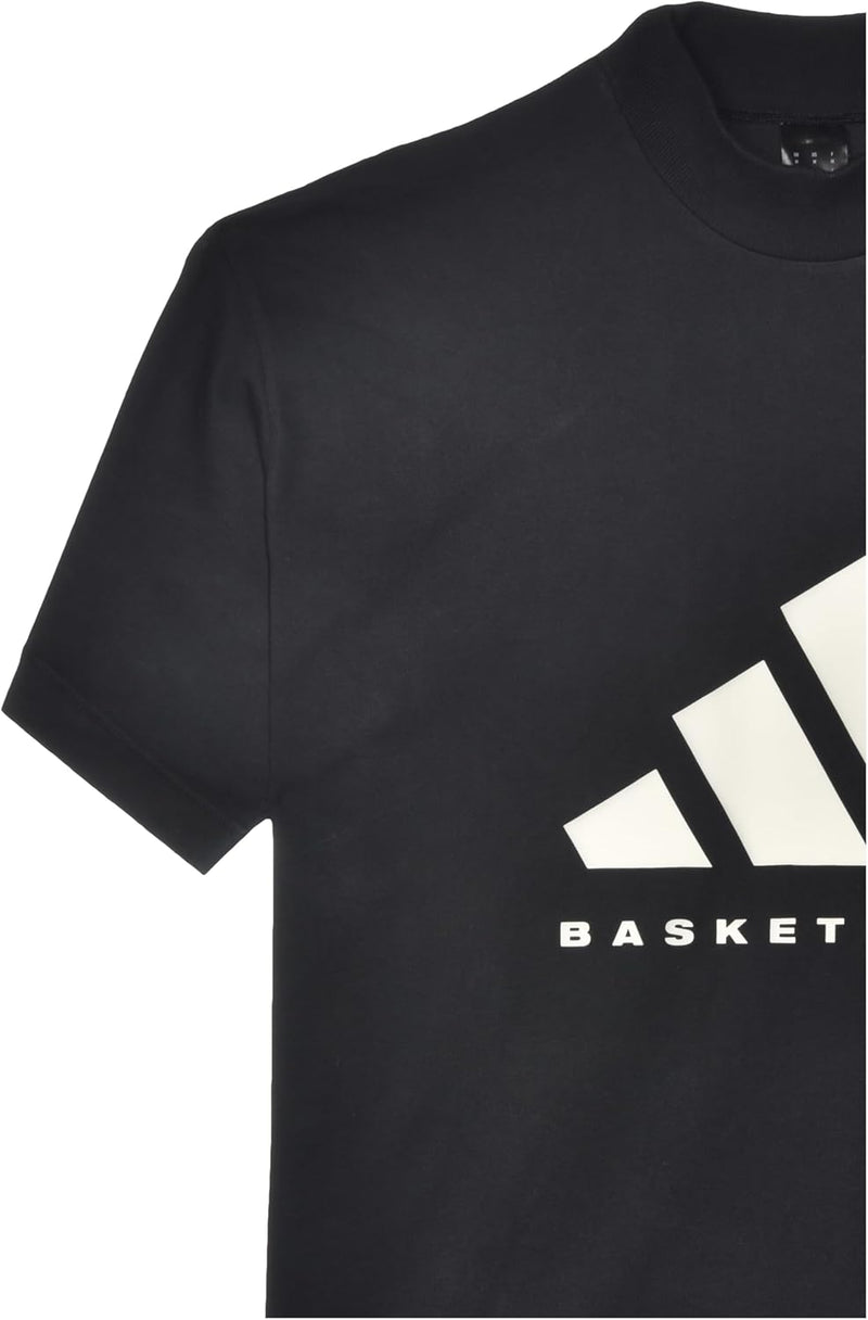 mens Adidas Basketball T-Shirt T-Shirt - Black/Talc