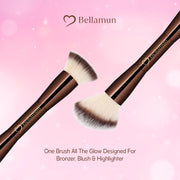 Bellamun Professional Makeup Brushes | Vegan & Cruelty-Free | High-Performance Tools for Foundation, Blush, Bronzer, Contour, Concealer & Powder Application (Dual Tip Pro Makeup Brush)