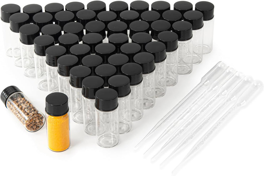 5ml Clear Small Glass Vials 100pcs with Screw Caps(100pcs)
