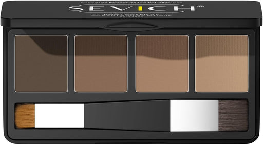 SEVICH Hairline Powder,4 Color Root Touch Up Hair Color,Gray Roots & Sparse Areas,Natural Finish for Women & Men with Dual-Ended Brush,Dark Brown Series - 8g Brown