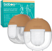 Baboo Electric Breast Pump - Hands-Free Wearable Pump for Moms - Double Wireless Breast Pumps, Low Noise, 4 Modes & 9 Suction Levels, USB Rechargeable, 24mm Flanges, 180ml Capacity (Pack of 2) - Double 2