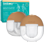 Baboo Electric Breast Pump - Hands-Free Wearable Pump for Moms - Single Wireless Breast Pumps, Low Noise, 4 Modes & 9 Suction Levels, USB Rechargeable, 24mm Flanges, 180ml Capacity (Single) - Double 2