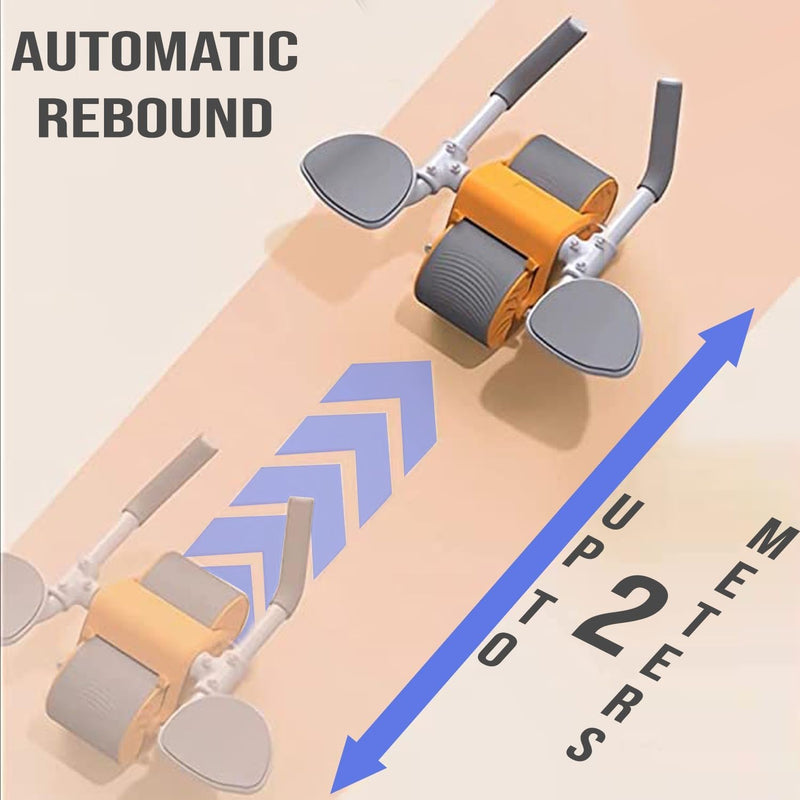 SKY LAND Ab Roller Wheel with Automatic Rebound & Elbow Support, Double Wheel Core Strength Trainer, Abdominal Workout Equipment for Home Fitness, Fat Burning & Core Training EM-9362