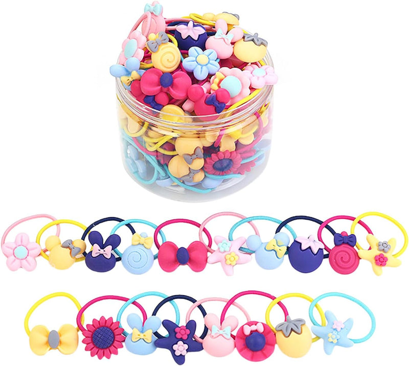 Shining Diva Fashion 20 pcs Combo Elastic Hair Bands Ties Accessories for Kids Baby Girls Women - 70 pc Combo Box of Mixed Color Matte