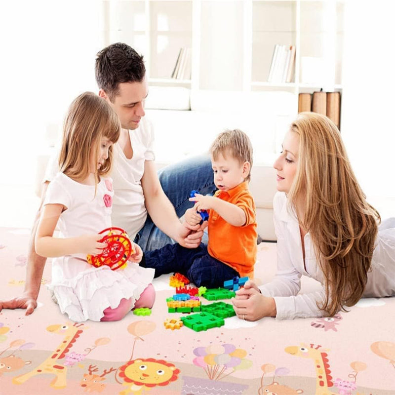Beauenty Baby Play Mat, 200 * 180 * 1CM Waterproof Non-Slip Large Reversible Playmat Crawling Mat, Extra Thick Soft Baby Playmats for Playing or Camping Mat Bedroom Living Room Plush Carpet Area (B)