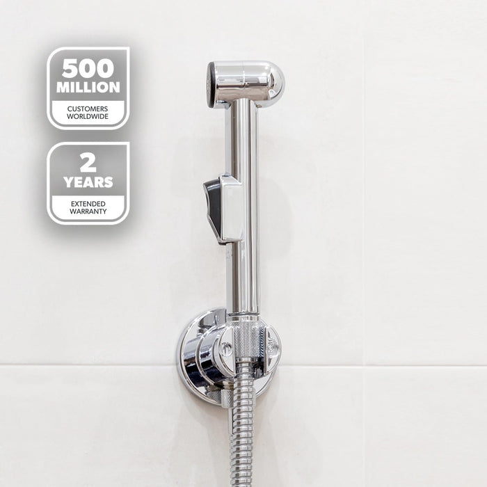 Geepas Hand Held Toilet Bidet Sprayer - Bathroom Shower Bidet Tap Spray, Shattaf Toilet Cleaning Faucet – Water Hose and Mounted Sprayer Holder Included - Douche Bidet Toilet Spray