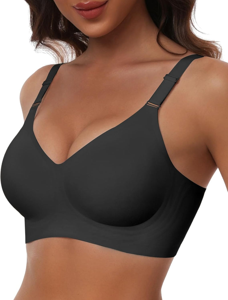 womens Ultimate Wireless Bra Full Coverage Bra - black