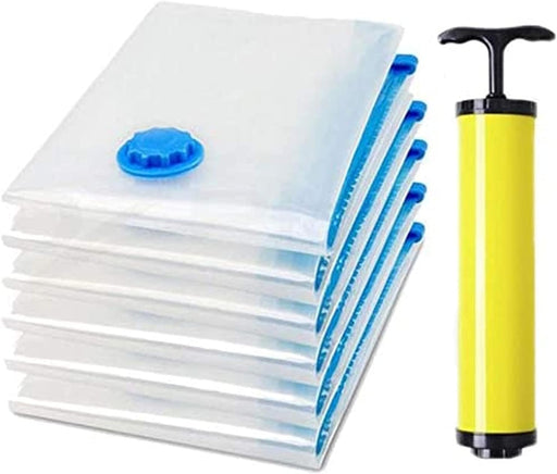 Vacuum Space Saver Reusable Sealer Storage Bags with Suction Pump (70x100cm, Pack of 7)