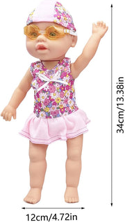 Bath Swimming Doll Toy, Baby Doll for Bathtub, Waterproof Bathtub Pool Floats, Battery-Powered Bathtub Toy Floating Swimming Figure for Beach Pool Outdoor Indoor