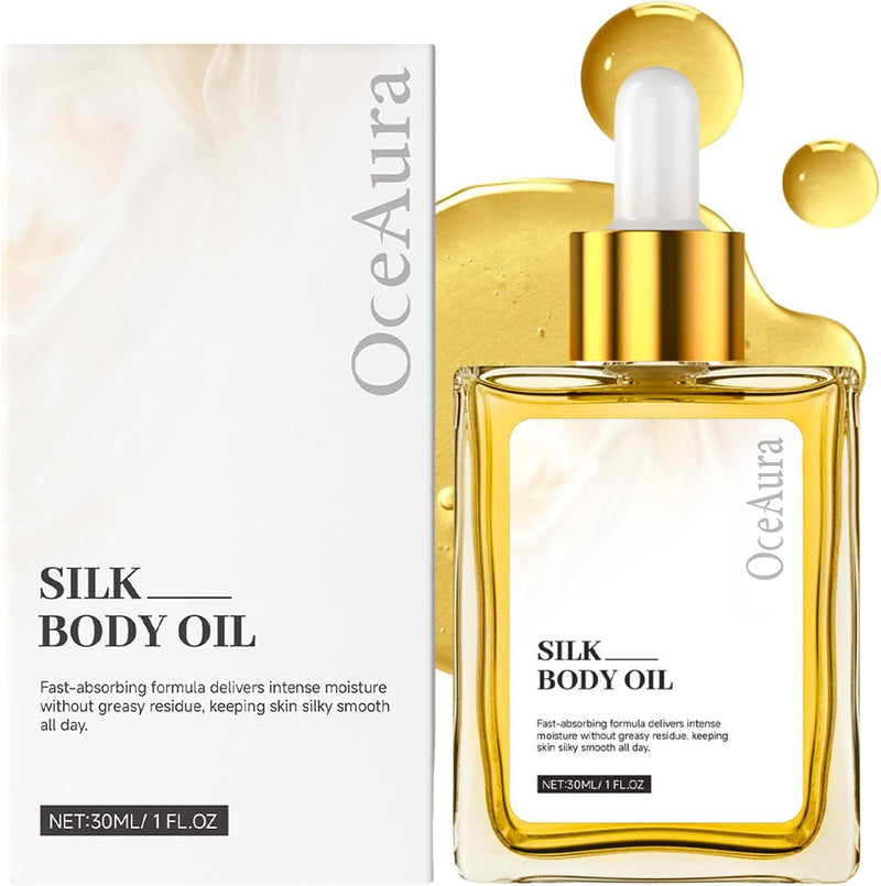 Silk Body Oil, Body Firming Oil, Perfume Oils for Women, Silk Body Oil After Shower, Glow Remedy Oil for Crepey Skin with Argan Oil, Hydrate & Smooth Skin, Refreshing, Non-Greasy