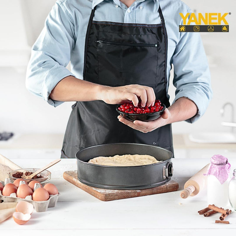 Yanek 3-Piece Springform Cake Pan Set Includes Square, Heart, & Round Molds Non-Stick, & Leakproof, Easy release For Baking Cakes Tarts & Desserts Durable Bakeware for Home & Professional Use