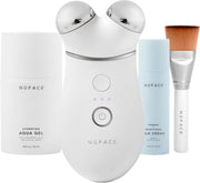 NuFACE TRINITY+ Starter Kit - Lift, Contour & Tone your skin - Smart Advanced Facial Toning Device - Includes Silk Crème & Aqua Gel - Modern
