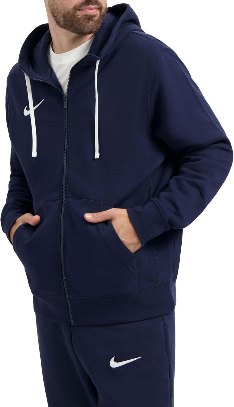 Men's M Nk Flc Park20 Fz Hoodie Sweatshirt (pack of 1) - Obsidian/White