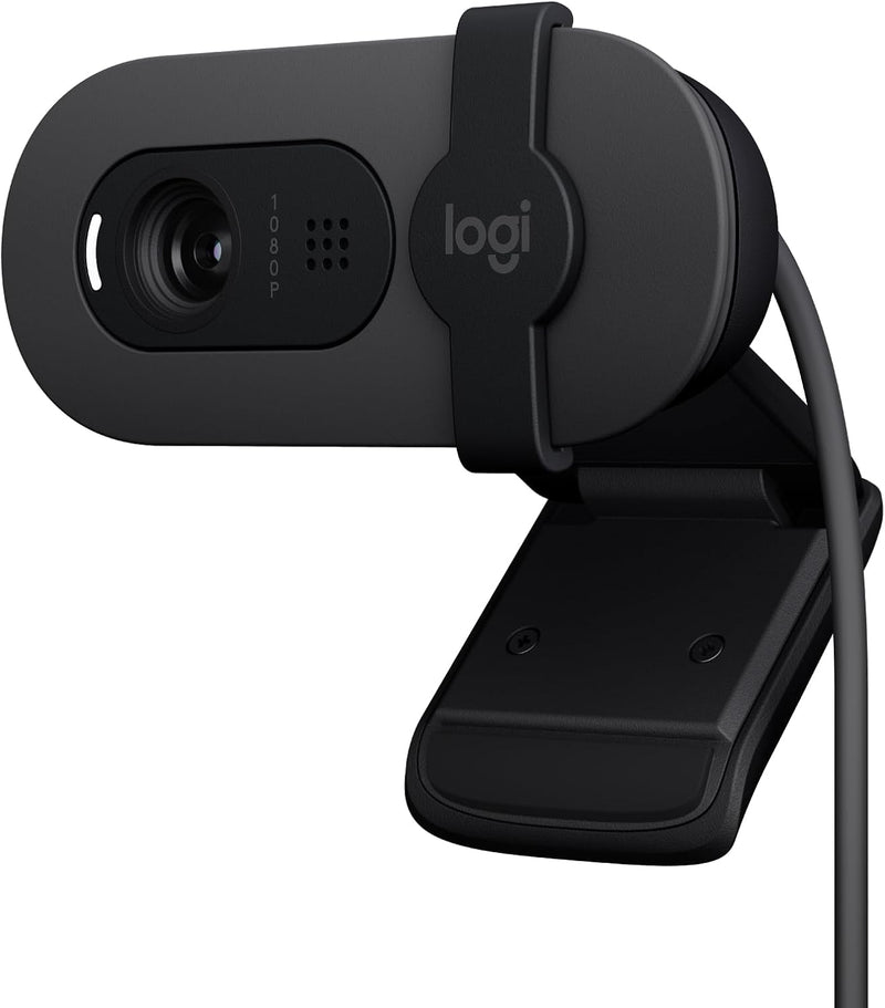 Brio 100 Full HD 1080p Webcam for Meetings and Streaming, Auto-Light Balance, Built-In Mic, Privacy Shutter, USB-A, for Microsoft Teams, Google Meet, Zoom and More - Graphite - Graphite