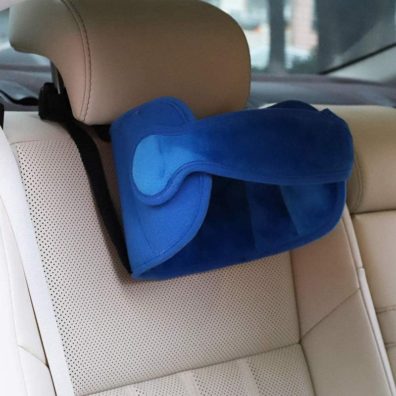 Khazna Head Protection for Baby, Adjustable Toddler Car Seat Head Support Band, Carseat Straps Cover, Safety Car Seat Neck Relief, Blue