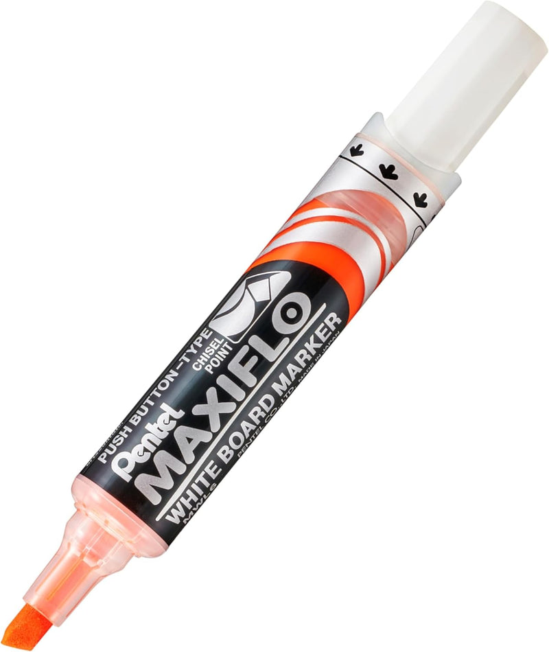 Pentel Maxiflo Chisel Tip White Board Marker, Red