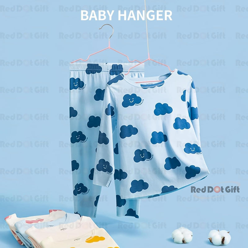 Red Dot Gift® 10-Pack Baby Metal Hangers 30cm Pink Color - Nursery Clothes Hangers Non Slip Toddler Hangers for Children Clothes Space Saving Clothes Hangers Rubber Coat Hangers