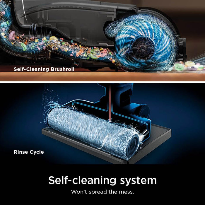 Shark Wet & Dry Vacuum Cleaner Universal Cordless Vacuum Cleaner for Hard Floors, HydroVac MessMaster, 3 in 1 Self-Cleaning System, High Suction Power with 2 Brush Rollers and 2 Solutions
