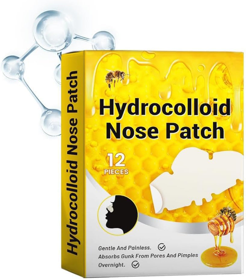 Nose Pore Strips, Hydrocolloid Patches for Pores and Pimples, Blackhead Remover for Overnight, Nose and Face Clean (12 count)