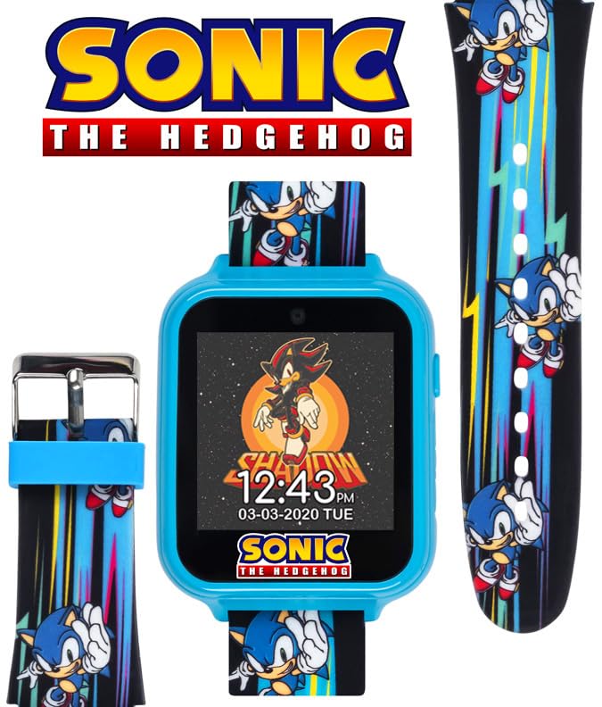 Accutime SNC4141AZ SEGA Sonic The Hedgehog Digital Smartwatch for Kids, 40 mm Diameter, Blue