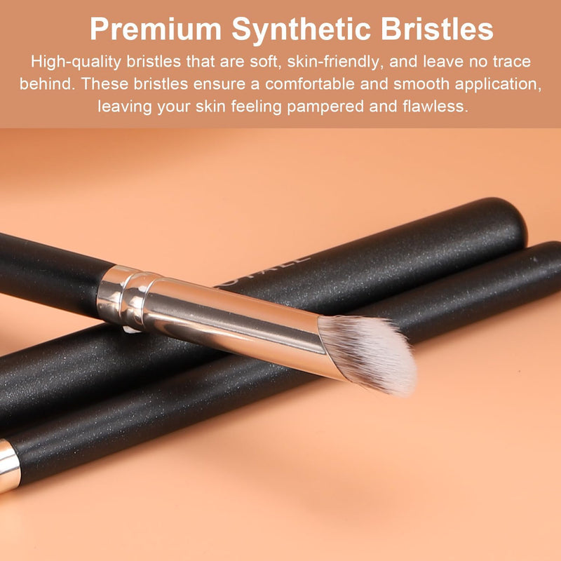 TEOYALL Angled Foundation Contour Brush, Synthetic Kabuki Brush for Concealing Blending Setting Buffing with Liquid, Cream and Powder Cosmetic (170S)