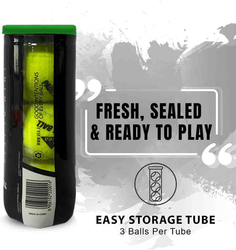 VEA Diamond Pro Padel Rackets (2-Pack) with 2 Tubes of Balls Carbon Fiber Racquets, EVA Core, 6 Balls Professional Padel Set for Doubles