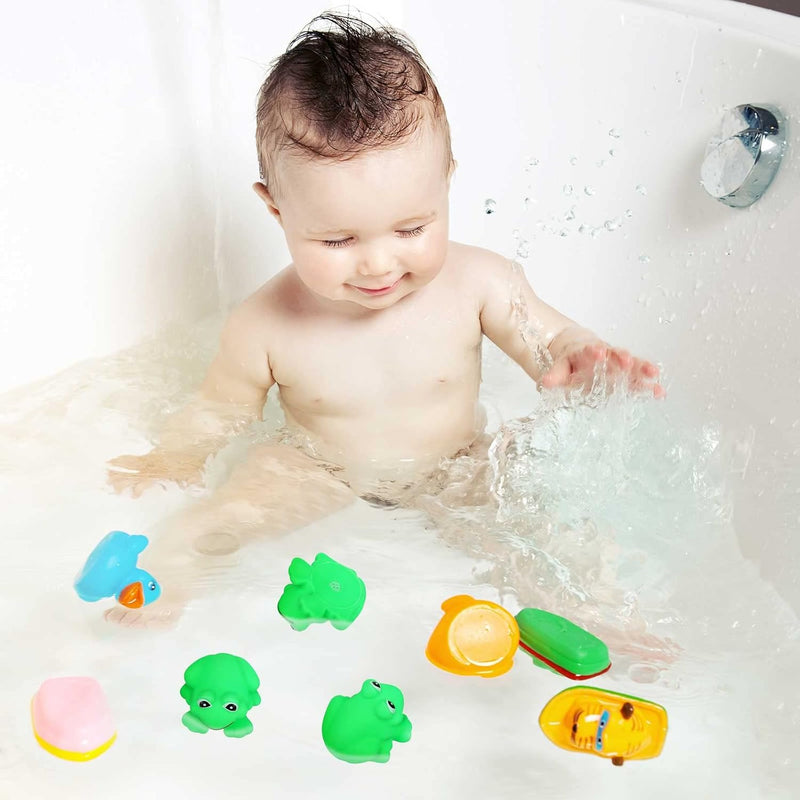 36 Pcs Mini Rubber Ducks Glow in The Dark Rubber Frogs Baby Shower Tiny Rubber Ducks Bulk, Float Bath Toys Bathtub Duckies Mini Frogs for Shower Birthday Party Favors Carnival Gift (Hat Style)