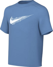 Unisex Children's Multi Dri-Fit Short-Sleeved Shirt for Older Children (Boys) Short Sleeve Shirt - BLUEBEYOND(WHITE)