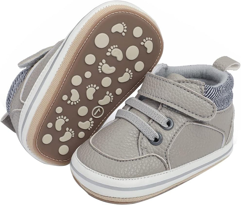 E-FAK Baby Shoes Boys Girls Infant Sneakers Non-Slip Rubber Sole Toddler Crib First Walker Shoes