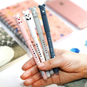 8pcs Erasable Cute Kawaii Pens Cartoon Animal Cat Pig Bear Panda Erasable Gel Pen Student Pens Ballpoint Pens For Bullet Journaling Note Kids Gift School Stationery Office Supplies (Black+Blue Ink)