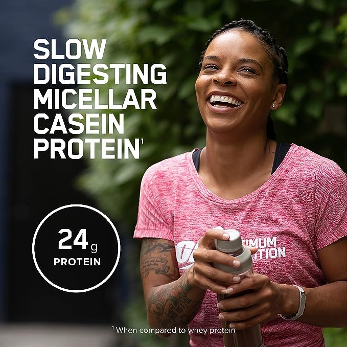 Optimum Nutrition (ON) Gold Standard 100% Micellar Casein Protein Powder,24 Grams of Protein,Slow Digesting,Helps Keep You Full,Overnight Muscle Recovery-Chocolate Supreme,3.97 Lbs,53 Servings(1.8 KG)